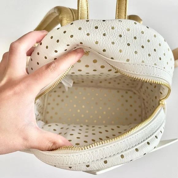 NWOT RARE Loungefly Disney Parks OG Heart Logo Small World White Mini Backpack - Picture 3 of 3